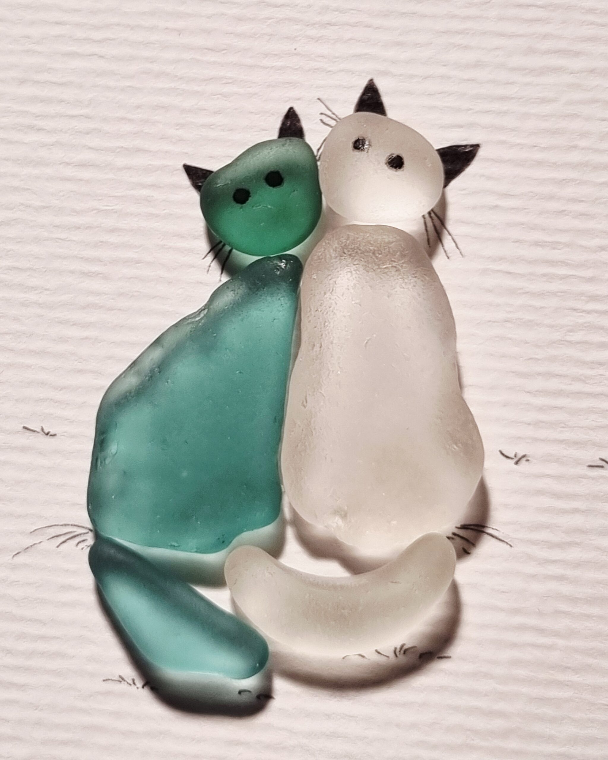 Katzen In Türkis/Weiß – Bild 4