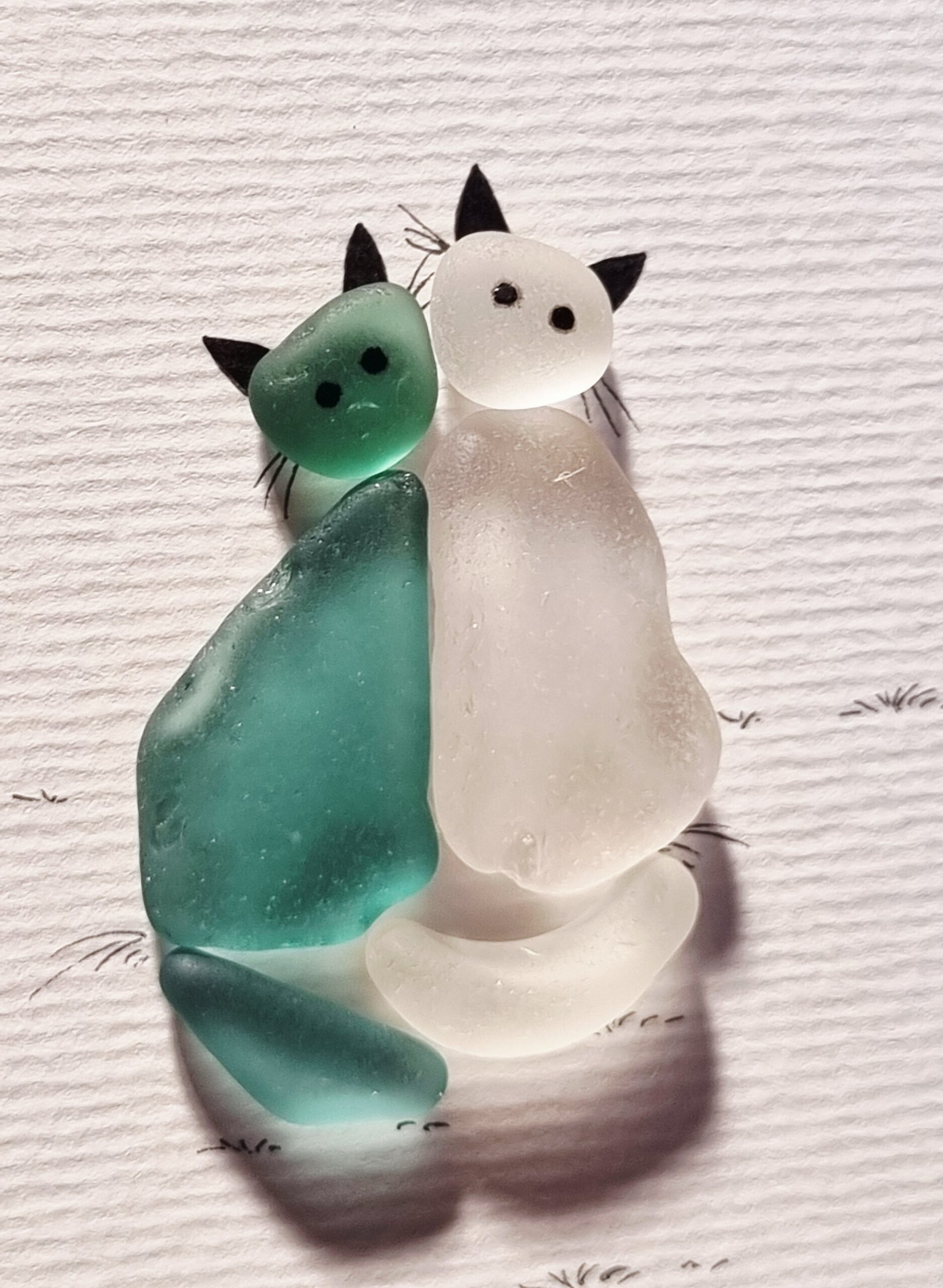 Katzen In Türkis/Weiß – Bild 5