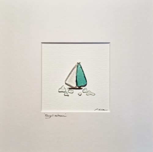 Segel Setzen In Petrol/Weiß